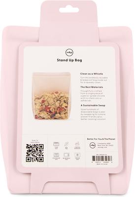Show full view: W&P Reusable Silicone Stand Up Dog Food Storage Bag, 50-oz, Blush slide 8 of 8