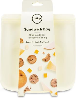 Show full view: W&P Reusable Silicone Sandwich Bag Dog Food Storage, 34-oz, Cream slide 4 of 5