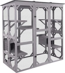 Aivituvin AIR37 Walk-In Outdoor Cat House, Gray, Large