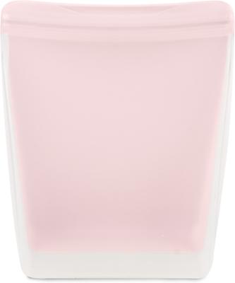 Show full view: W&P Reusable Silicone Stand Up Dog Food Storage Bag, 50-oz, Blush slide 2 of 8
