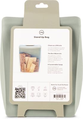 Show full view: W&P Reusable Silicone Stand Up Dog Food Storage Bag, 50-oz, Sage slide 7 of 7