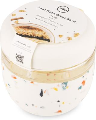 Show full view: W&P Seal Tight Glass Bowl Dog Food Storage, 24-oz, Terrazzo Cream slide 7 of 7