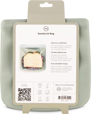Show full view: W&P Reusable Silicone Sandwich Bag Dog Food Storage, 34-oz, Sage slide 5 of 6