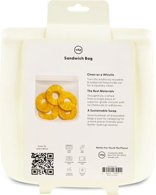 Show full view: W&P Reusable Silicone Sandwich Bag Dog Food Storage, 34-oz, Cream slide 5 of 5