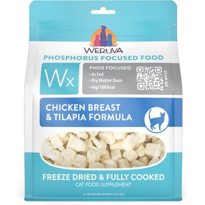 Weruva Wx Phos Focused Chicken Breast & Tilapia Formula Grain-Free Freeze-Dried Cat Food, 7-oz bag