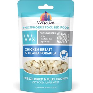 Weruva Wx Phos Focused Chicken Breast & Tilapia Formula Grain-Free Freeze-Dried Cat Food, 1-oz bag