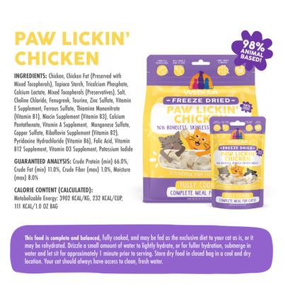 Show full view: Weruva Paw Lickin' Chicken Grain-Free Freeze-Dried Cat Food, 1-oz bag slide 5 of 13