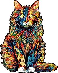 Nestologi Maine Coon Cat 150-Piece Wooden Jigsaw Puzzle, 150 Pieces, 11.7 x 16.5-in