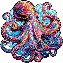 Nestologi Octopus Wooden Jigsaw Puzzle, 150 Pieces, 11.7 x 16.5-in