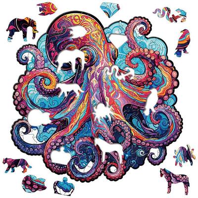 Show full view: Nestologi Octopus Wooden Jigsaw Puzzle, 150 Pieces, 11.7 x 16.5-in slide 2 of 9