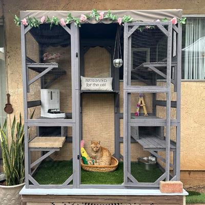 Show full view: Aivituvin AIR37 Walk-In Outdoor Cat House, Gray, Medium slide 2 of 12