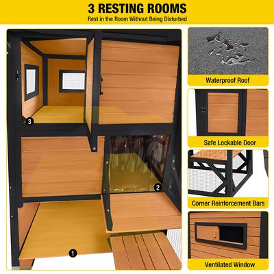 Show full view: Aivituvin AIR54 Outdoor Cat House, Brown slide 5 of 8