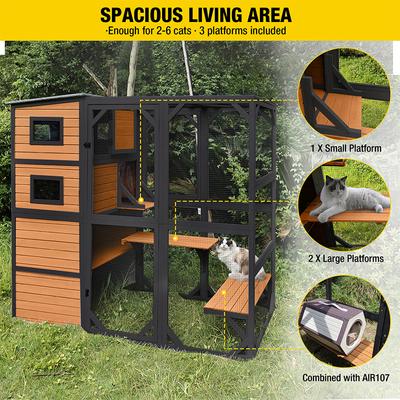 Show full view: Aivituvin AIR54 Outdoor Cat House, Brown slide 3 of 8