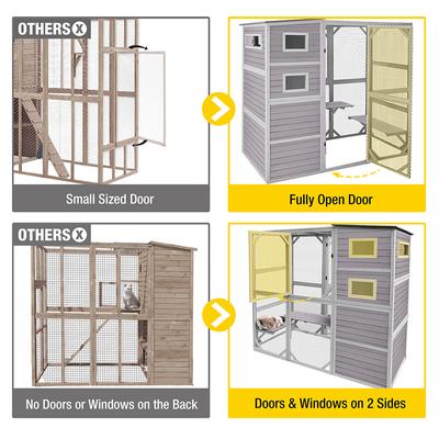 Show full view: Aivituvin AIR54 Outdoor Cat House, Gray slide 5 of 10