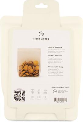 Show full view: W&P Reusable Silicone Stand Up Dog Food Storage Bag, 50-oz, Cream slide 8 of 8