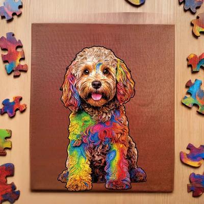 Show full view: Nestologi Labradoodle Dog Wooden Jigsaw Puzzle, 150 Pieces, 11.7 x 16.5-in slide 3 of 9