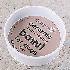 Dexypaws Ceramic Dog Bowl, White, 4-cup slide 2 of 5