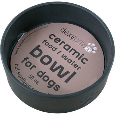 Dexypaws Dexypaws Ceramic Dog Bowl, Black, 4-cup