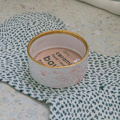 Show full view: Dexypaws Marble Dog Bowl, Blush Pink & Gold, 2-cup slide 3 of 6