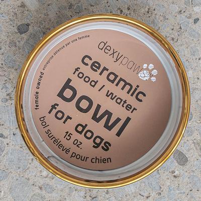 Show full view: Dexypaws Marble Dog Bowl, Blush Pink & Gold, 2-cup slide 6 of 6