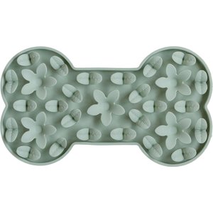 Dexypaws Enrichment Snuffle Mat Dog Slow Feeder, Sage Green Bone