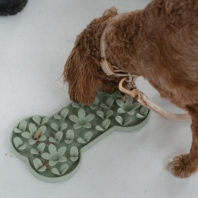 Show full view: Dexypaws Enrichment Snuffle Mat Dog Slow Feeder, Sage Green Bone slide 3 of 7