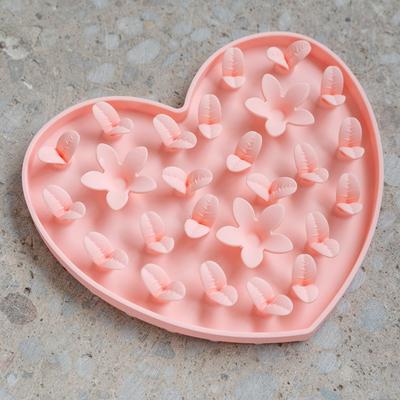 Show full view: Dexypaws Enrichment Snuffle Mat Dog Slow Feeder, Blush Pink Heart slide 5 of 7
