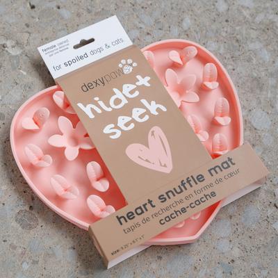 Show full view: Dexypaws Enrichment Snuffle Mat Dog Slow Feeder, Blush Pink Heart slide 6 of 7