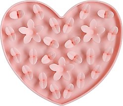 Dexypaws Enrichment Snuffle Mat Dog Slow Feeder, Blush Pink Heart