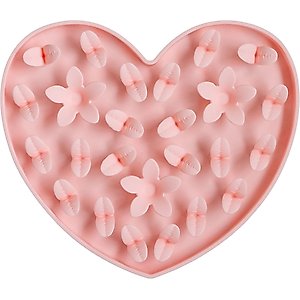 Dexypaws Enrichment Snuffle Mat Dog Slow Feeder, Blush Pink Heart