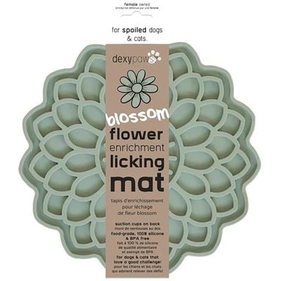 Dexypaws Dexypaws Enrichment Lick Mat Sage Green Blooming Blossom Dog Slow Feeder