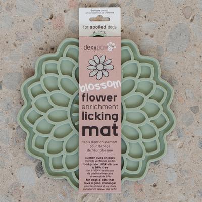 Show full view: Dexypaws Enrichment Lick Mat Sage Green Blooming Blossom Dog Slow Feeder slide 3 of 9