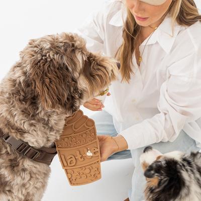 Show full view: Dexypaws Enrichment Lick Mat Pup-accino Dog Slow Feeder slide 4 of 6