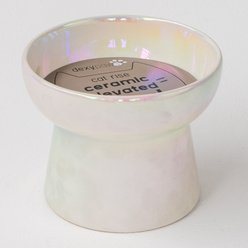 Dexypaws Elevated Ceramic Cat Bowl, Off-White, 7-oz slide 2 of 5