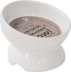 Dexypaws Elevated Ceramic Cat Bowl, White, 7-oz slide 1 of 5