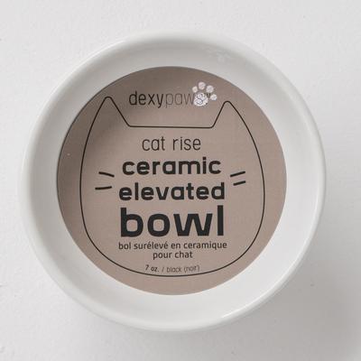 Show full view: Dexypaws Elevated Ceramic Cat Bowl, White, 7-oz slide 3 of 5