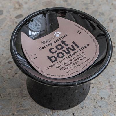 Show full view: Dexypaws Flat Top Ceramic Cat Bowl, Black, 1-cup slide 5 of 7