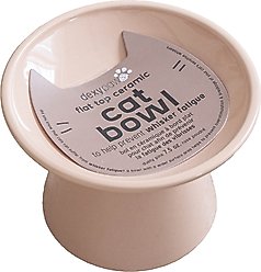 Dexypaws Flat Top Ceramic Cat Bowl, Blush Pink, 1-cup