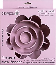 Dexypaws Flower Dog Slow Feeder, Blush Pink