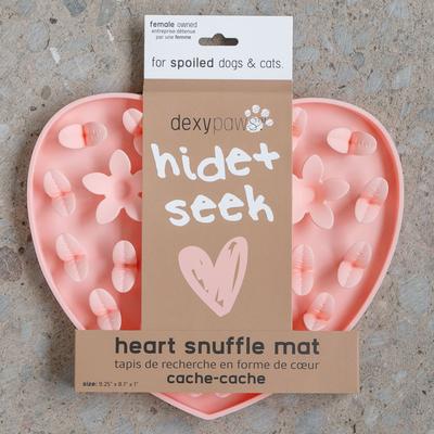 Show full view: Dexypaws Enrichment Snuffle Mat Dog Slow Feeder, Blush Pink Heart slide 2 of 7