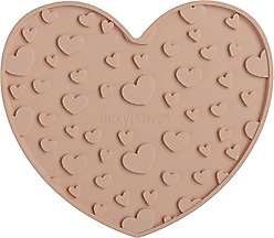 Dexypaws Enrichment Lick Mat Blush Pink Heart Dog Slow Feeder