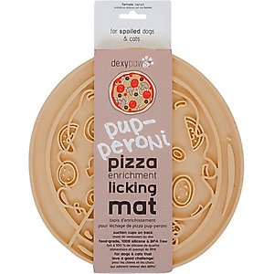 Dexypaws Enrichment Lick Mat Pup-peroni Pizza Dog Slow Feeder