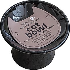 Dexypaws Flat Top Ceramic Cat Bowl, Black, 1-cup slide 1 of 5