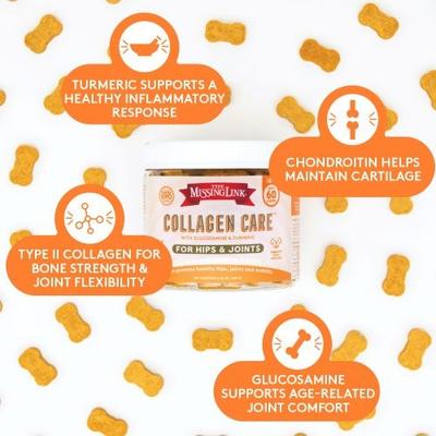 Show full view: The Missing Link Collagen Care Soft Chew Hip & Joint Supplement for Dogs, 60 count slide 5 of 9