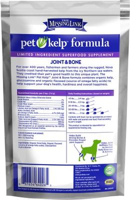 Show full view: The Missing Link Pet Kelp Canine Joint & Bone supplement for Adult & Senior Dogs, 8-oz bag slide 3 of 8