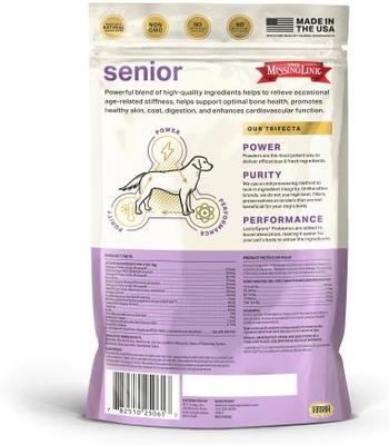 Show full view: The Missing Link Ultimate Canine Senior Health Formula Dog Supplement, 1-lb bag slide 5 of 11