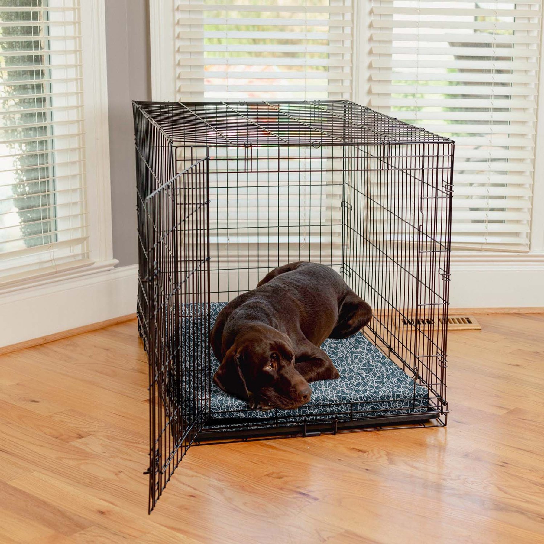 Snoozer Pet Products Forgiveness Indoor/Outdoor Dog & Cat Crate Pad, Ramey Oxford, 42-in