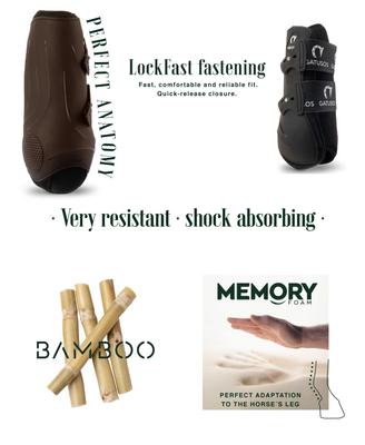 Show full view: Gatusos by ThinLine Genuins Front Tendon Horse Boots, Black slide 3 of 4