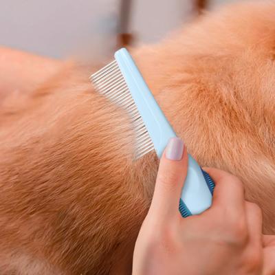 Show full view: Ocean Plastic by PT Single-Sided Pin Dog & Cat Comb, Blue slide 3 of 7