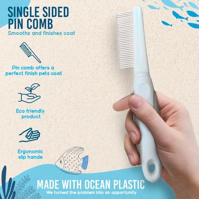 Show full view: Ocean Plastic by PT Single-Sided Pin Dog & Cat Comb, Beige slide 7 of 8